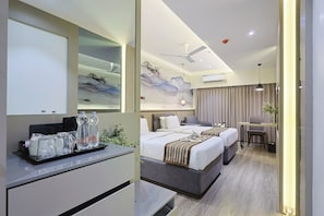 Chambre Double Exécutive | Draps en coton égyptien, literie de qualité supérieure