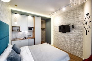 Apartament estàndard | 1 dormitori, habitacions insonoritzades i planxa i posts de planxar 