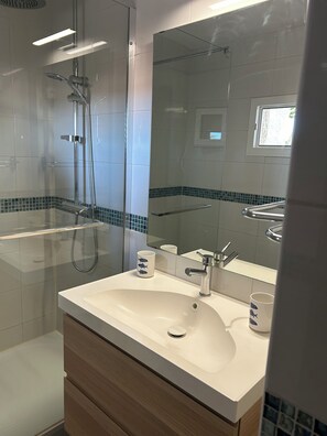 Shower, hair dryer