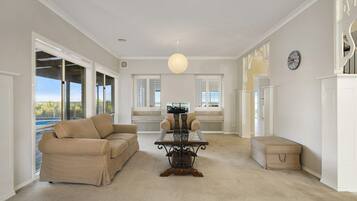 Flat-screen TV, DVD player