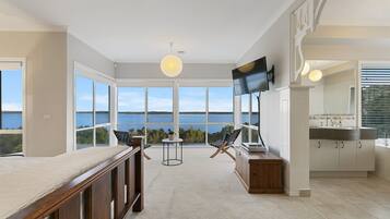 Flat-screen TV, DVD player