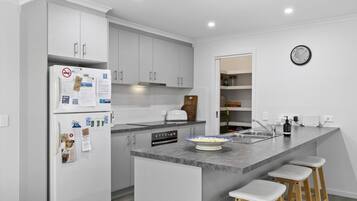 Fridge, microwave, dishwasher