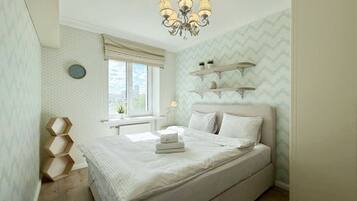 Iron/ironing board, cots/infant beds, free WiFi, bed sheets