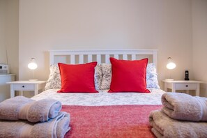 3 bedrooms, desk, laptop workspace, iron/ironing board