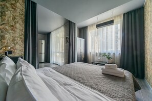 City-Studio | 2 Schlafzimmer, hochwertige Bettwaren, Bügeleisen/Bügelbrett