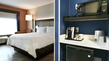 In-room safe, desk, laptop workspace, blackout curtains