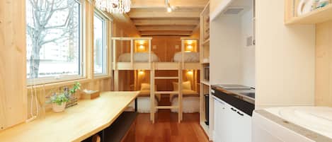 Desk, free WiFi, bed sheets