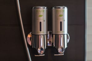 Shampoo dispensers offer convenient access to bio-concept shampoo.