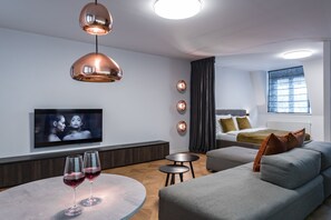 Suite estudio exclusiva | Área de sala de estar