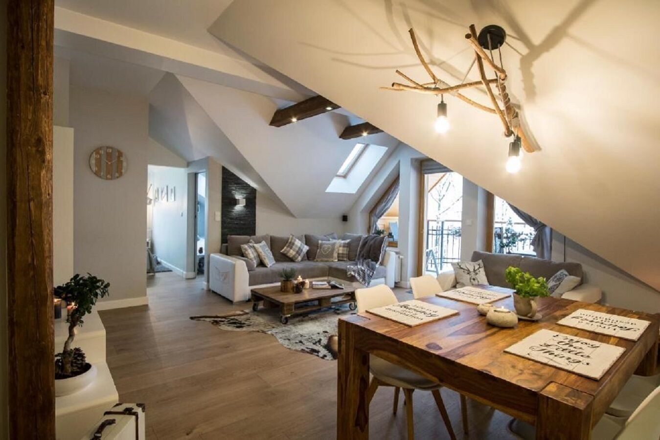 Apartment (Szafran) | Living area | Flat-screen TV