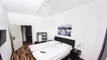 Blackout curtains, soundproofing, free WiFi, bed sheets