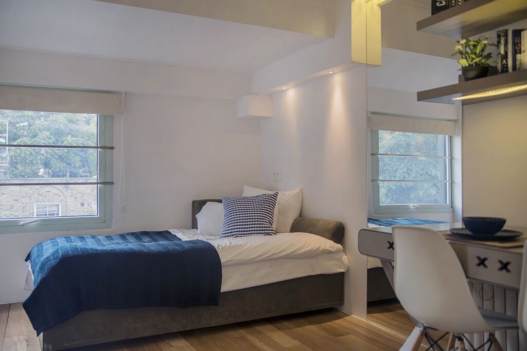 Executive Studio | Premium bedding, laptop workspace, soundproofing, iron/ironing board