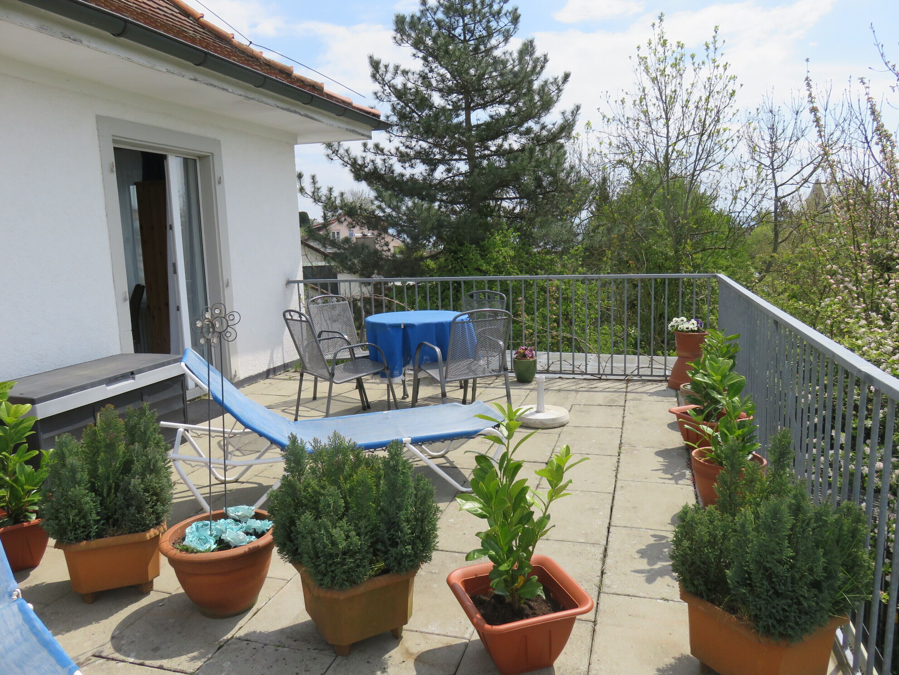 Chambre Double, salle de bains privée (1.OG) | Vue depuis le balcon