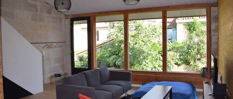 Una televisión, libros