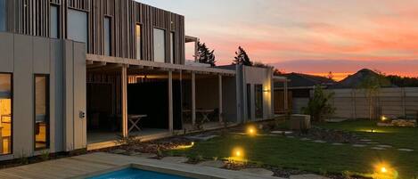 Piscine extérieure, piscine chauffée