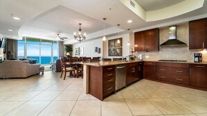 Coffee/tea maker, fridge, microwave, stovetop - Gulf-front Three Bedroom - Tpc1402 (Orange Beach)