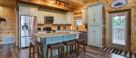 Ferienhütte, Mehrere Betten, Whirlpool, Bergblick | Eigene Küche | Kühlschrank, Mikrowelle, Herdplatte, Geschirrspüler