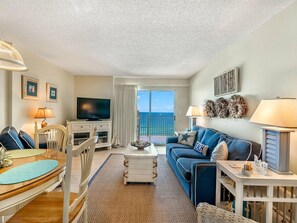 Condo, 1 Bedroom, Beach View | Living room | 36-inch flat-screen TV with cable channels, TV - Clearwater by Bender Vacation Rentals (Gulf Shores)