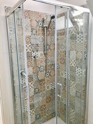 Hair dryer, towels, toilet paper