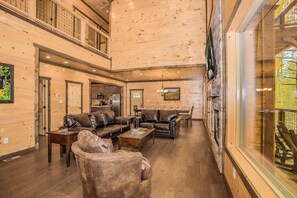 TV, fireplace, video games, DVD player