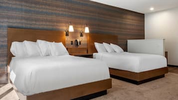 Premium bedding, pillowtop beds, in-room safe, desk