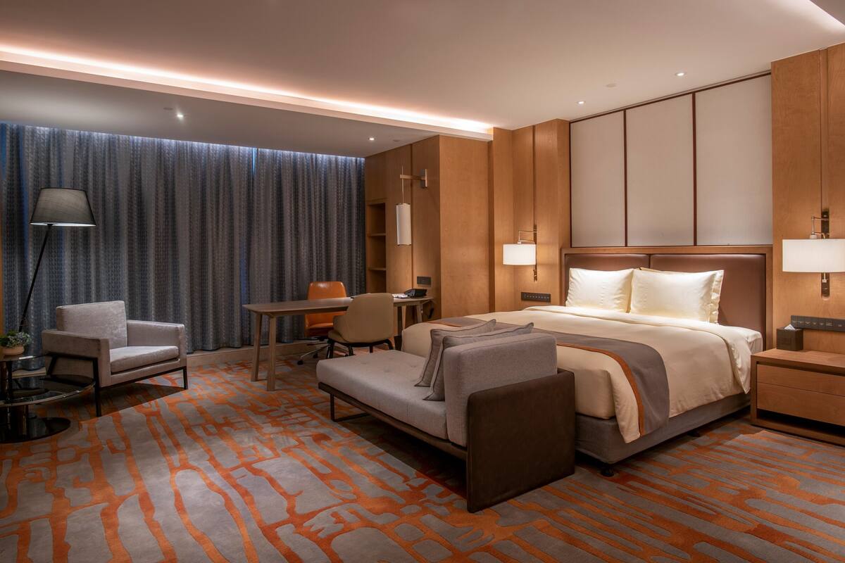 In-room safe, desk, blackout curtains, iron/ironing board