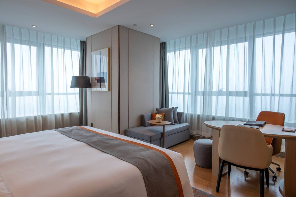 In-room safe, desk, blackout curtains, iron/ironing board