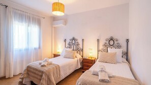 2 bedrooms, iron/ironing board, travel cot, WiFi