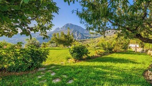 A lush green landscape with a clear view of mountains in the background. - Las Monjas - Atroe Periana by Ruralidays (Málaga)
