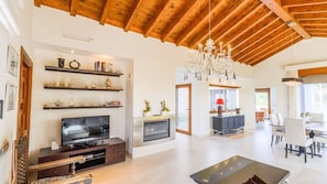 TV, fireplace, DVD player