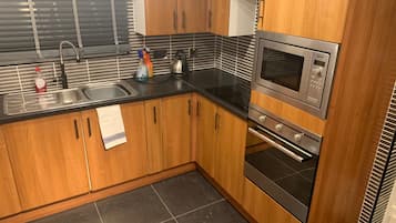 Fridge, microwave, oven, toaster