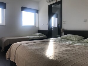 Desk, free WiFi, bed sheets