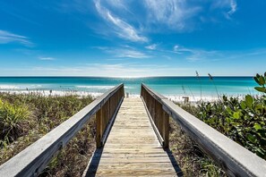 On the beach, sun-loungers, beach towels - BEST Location on 30A, FREE Beach Setup/Gear on Private Beach & Heated Pool! (Santa Rosa Beach)
