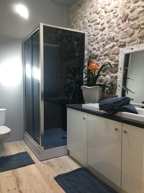 Appartement, 4 chambres | Salle de bain | Douche, séchoir à cheveux, serviettes fournies, savon