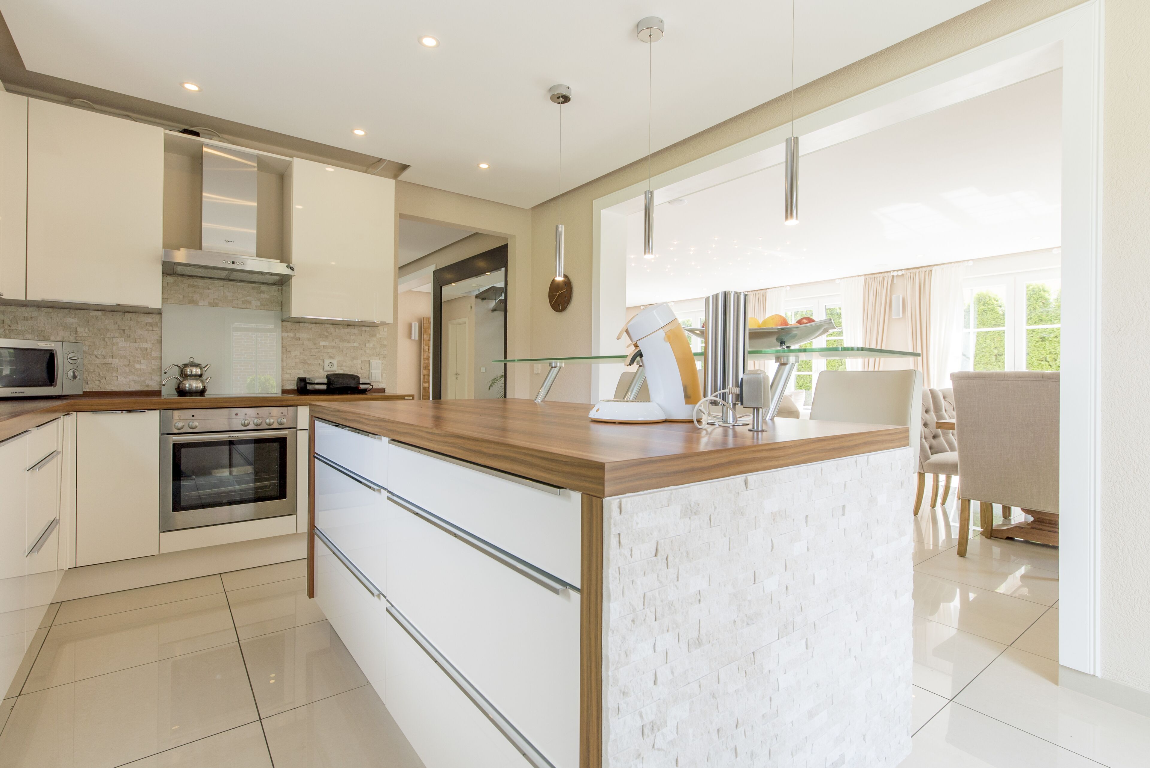 Fridge, microwave, electric kettle, cookware/dishes/utensils