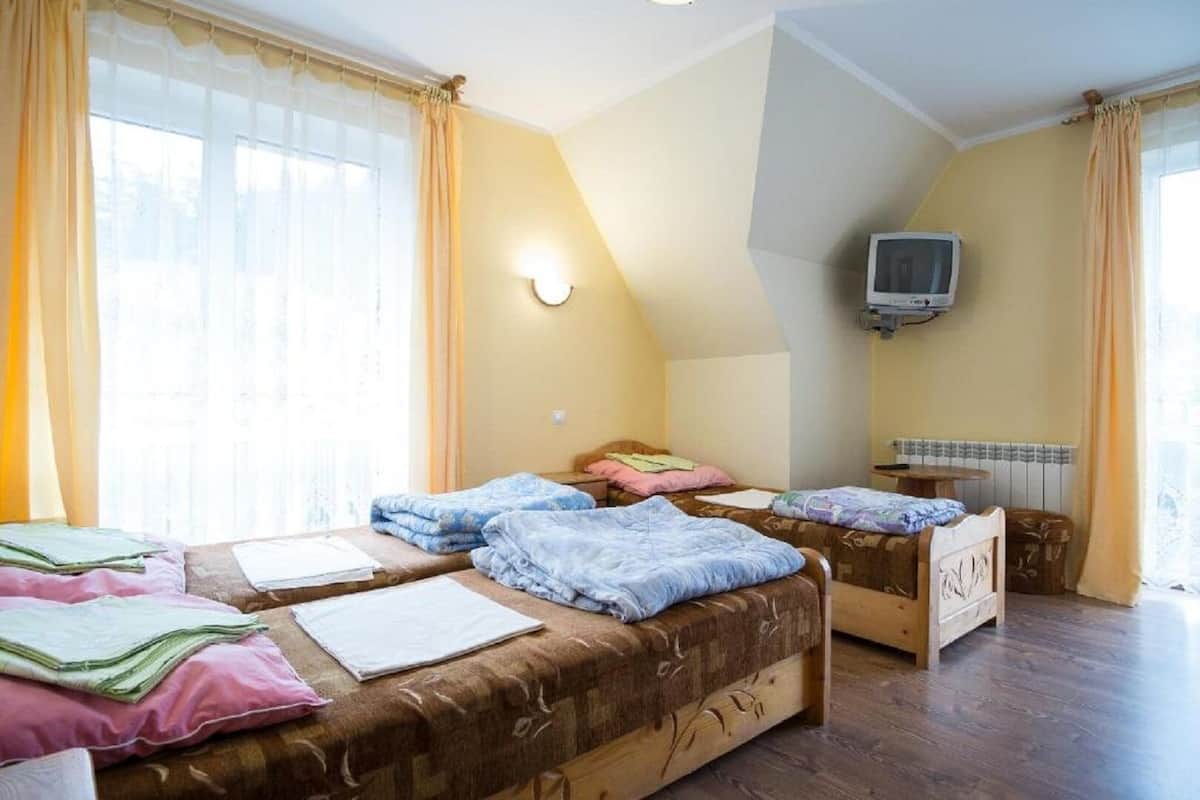 Habitación triple, baño en la habitación (15) | Área de sala de estar | Televisión