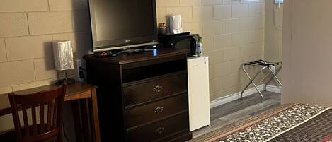 Desk, blackout drapes, soundproofing, free WiFi