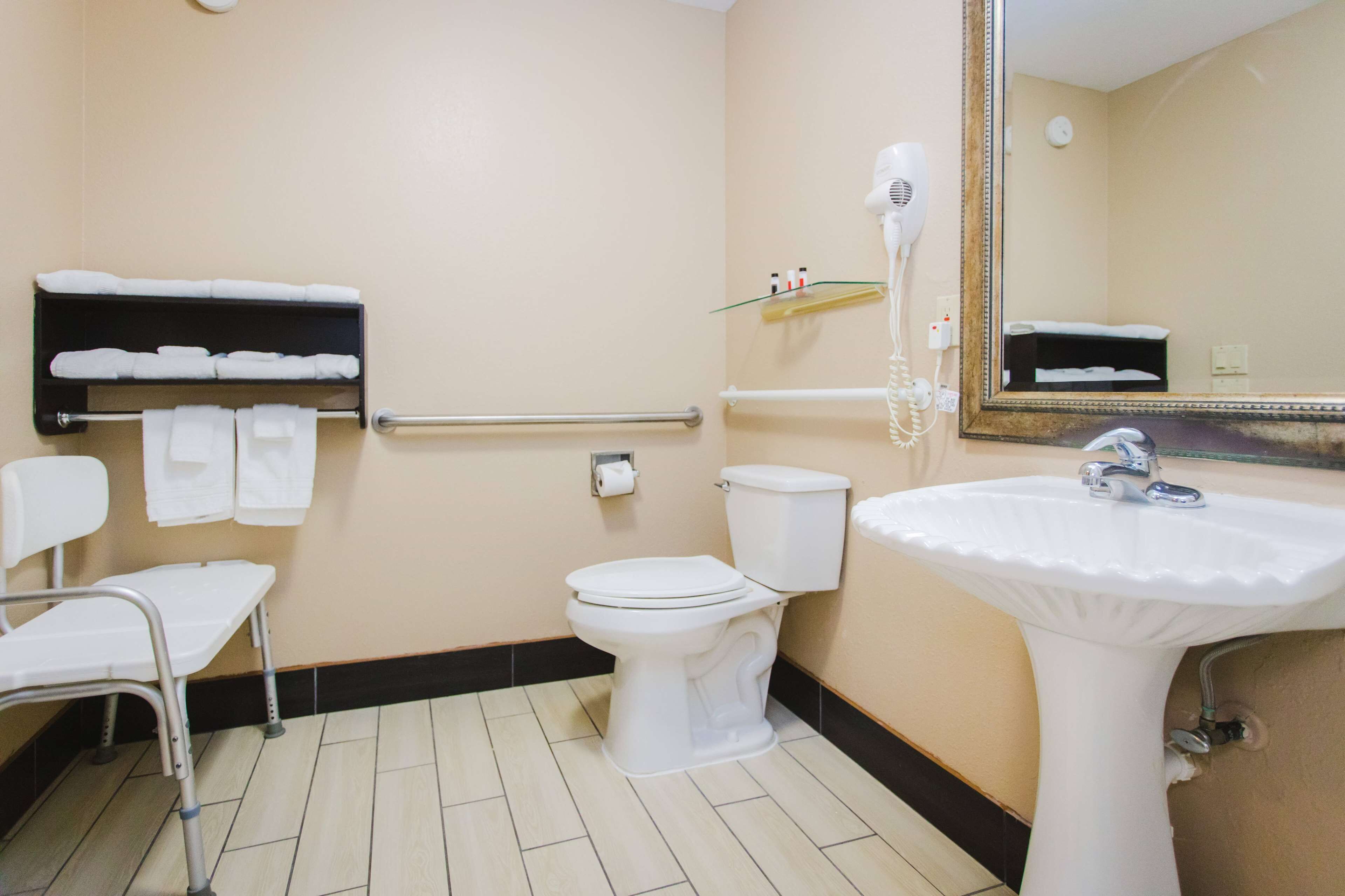 free toiletries, hair dryer, towels