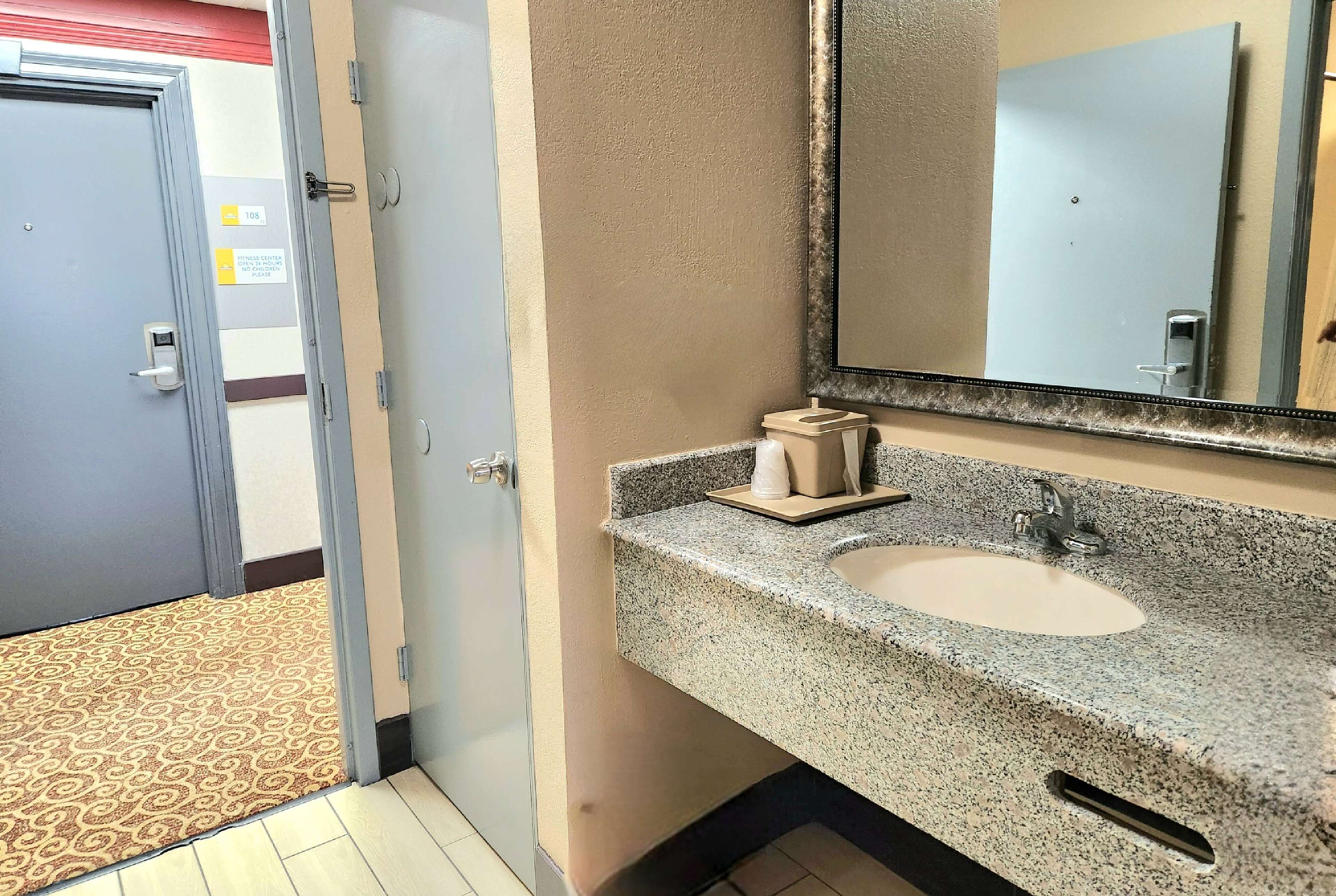 free toiletries, hair dryer, towels