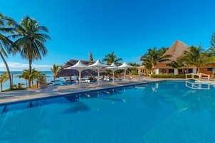 2 outdoor pools, open 8:00 AM to 8:00 PM, pool umbrellas, sun loungers