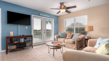 Condo, 2 Bedrooms | Living room | 32-inch flat-screen TV with cable channels, TV