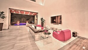 Villa, Multiple Beds (LX1a: Luxury Contemporary Villa in Th) | Living room | Fireplace - Lx1a: Luxury Contemporary Villa in The Middle of Nature (Carmel)