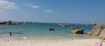 Large, bright house with south-facing garden near the beach.