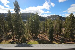 A mountainous landscape with dense pine forests and a clear blue sky. - Saints John 2526 (Keystone)
