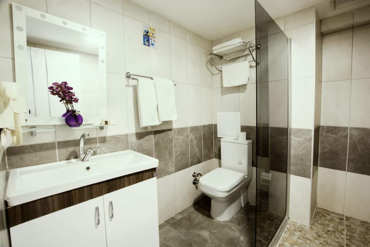 Dusche, Regendusche, kostenlose Toilettenartikel, Haartrockner