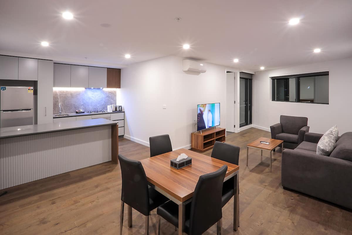 55-inch flat-screen TV with satellite channels, Smart TV