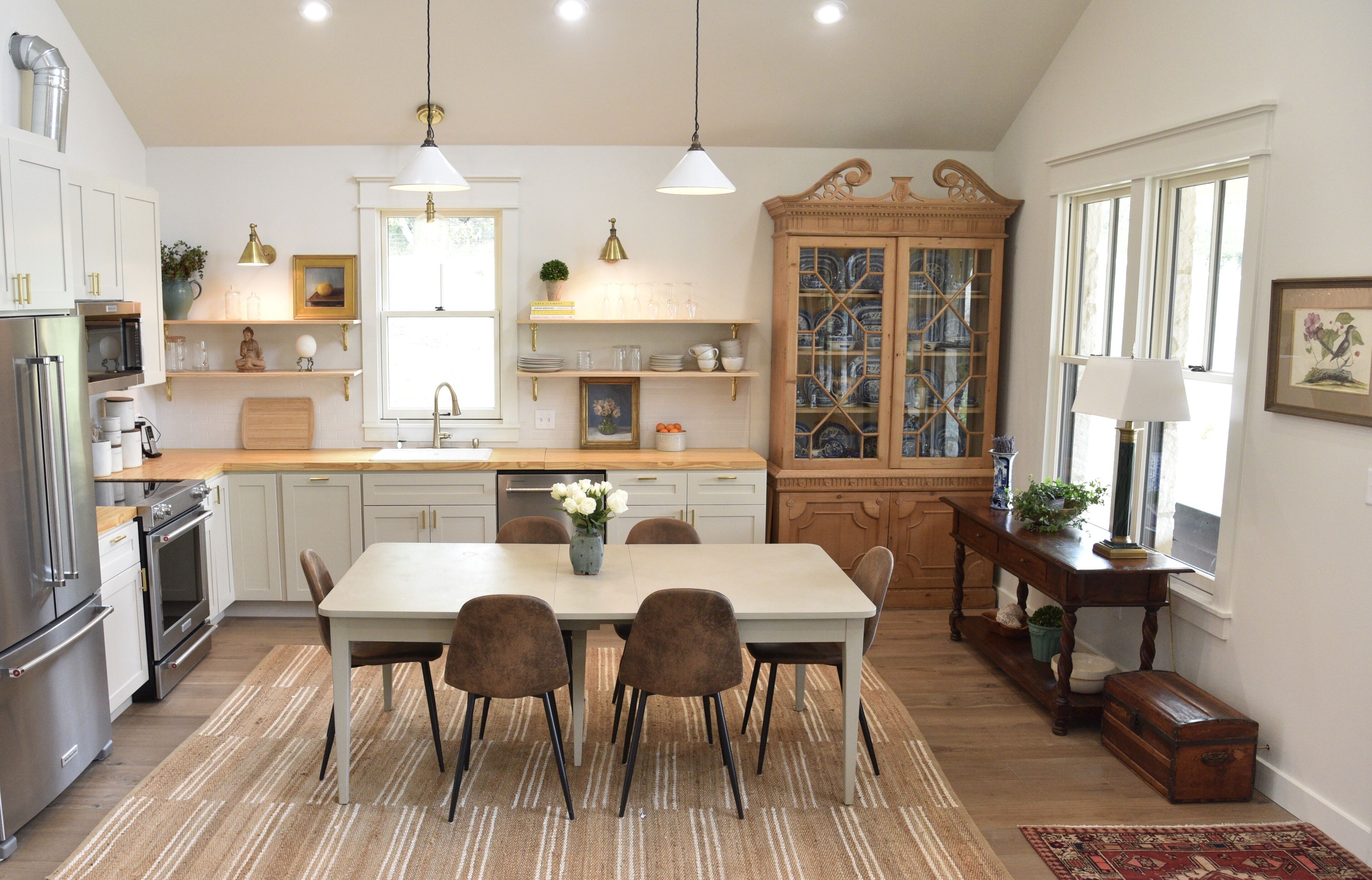  Limestone farmhouse overlooking beautiful hill country creek