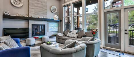 电视、壁炉、电子游戏、立体声音响