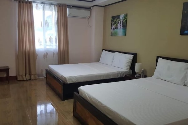 Desk, laptop workspace, free WiFi, bed sheets