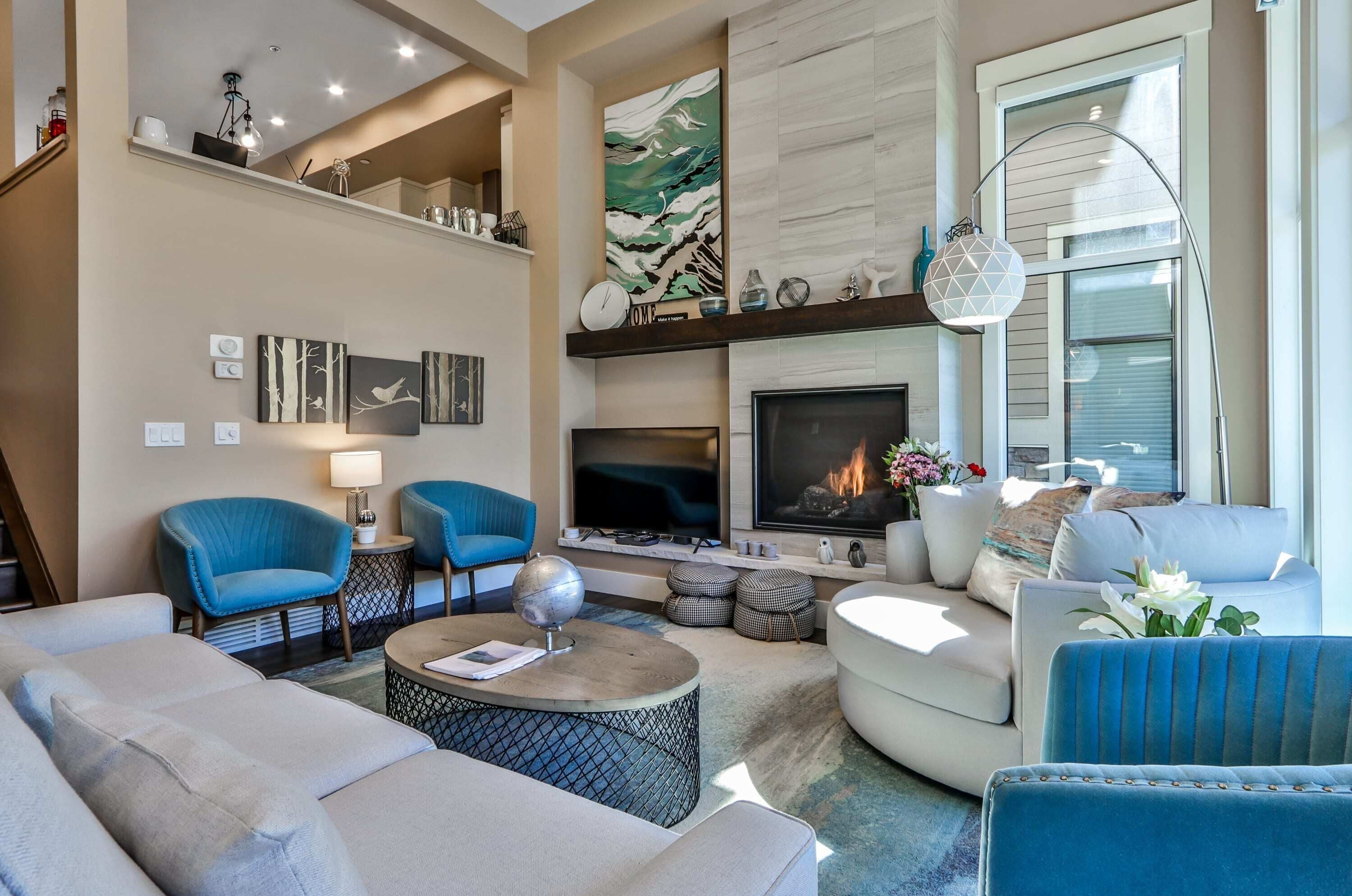 TV, fireplace, video games, stereo